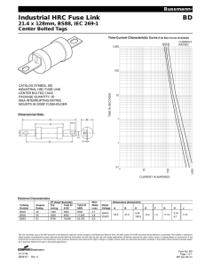 Industrial HRC Fuse Link BD 21.4 x 128mm, BS88, IEC 269-1