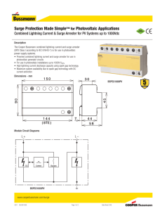 Surge Protection Made Simple Photovoltaic Applications ™ for