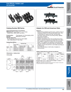 Circuit Protection Catalog Number BM Series Adapter for DIN and American Rails