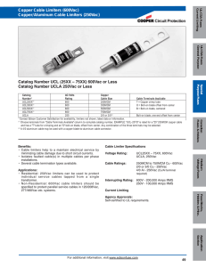 Circuit Protection Catalog Number UCL (25XX – 75XX) 600Vac or Less