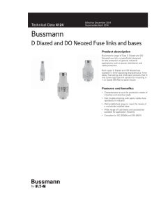 Bussmann D Diazed and DO Neozed Fuse links and bases 4124 Product description