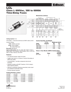 LCL Edison Class L 600Vac, 300 to 6000A Time-Delay Fuses
