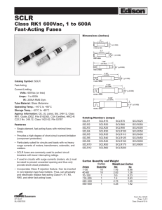 SCLR Class RK1 600Vac, 1 to 600A Fast-Acting Fuses