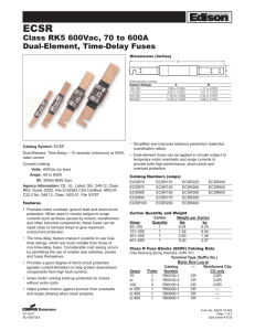ECSR Class RK5 600Vac, 70 to 600A Dual-Element, Time-Delay Fuses