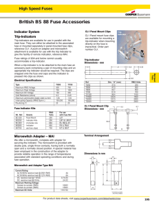 British BS 88 Fuse Accessories High Speed Fuses IIn nd