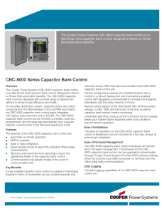 The Cooper Power Systems CBC-8000 capacitor bank control is an