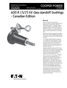 600 A 15/25 kV class standoff bushings - Canadian Edition COOPER POWER SERIES