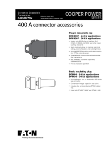 400 A connector accessories COOPER POWER SERIES Screened Separable