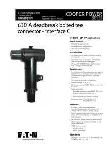 630 A deadbreak bolted tee connector - interface C COOPER POWER SERIES