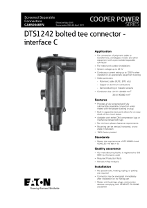 DTS1242 bolted tee connector - interface C COOPER POWER SERIES