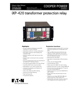 iXP-420 transformer protection relay COOPER POWER SERIES Edison Idea Relays