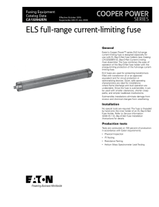 ELS full-range current-limiting fuse COOPER POWER SERIES Fusing Equipment
