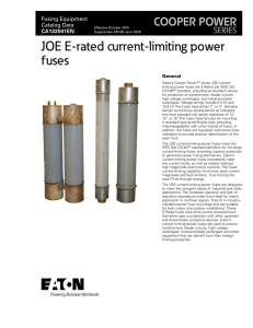 JOE E-rated current-limiting power fuses COOPER POWER SERIES