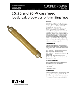 15, 25, and 28 kV class fused loadbreak elbow current-limiting fuse SERIES