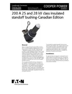 200 A 25 and 28 kV class insulated standoff bushing-Canadian Edition SERIES