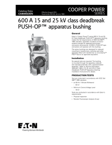 600 A 15 and 25 kV class deadbreak PUSH-OP apparatus bushing ™