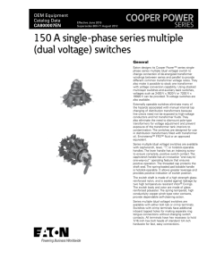 150 A single-phase series multiple (dual voltage) switches COOPER POWER SERIES