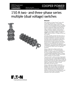 150 A two- and three-phase series multiple (dual voltage) switches COOPER POWER SERIES