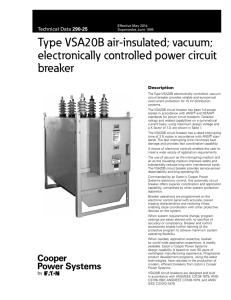 Type VSA20B air-insulated; vacuum; electronically controlled power circuit breaker 290-25