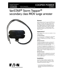 VariSTAR Storm Trapper secondary class MOV surge arrester COOPER POWER