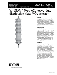 VariSTAR Type AZL heavy-duty distribution-class MOV arrester COOPER POWER