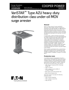 VariSTAR Type AZU heavy-duty distribution-class under-oil MOV surge arrester