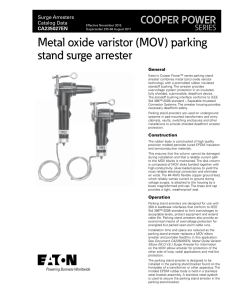 Metal oxide varistor (MOV) parking stand surge arrester COOPER POWER SERIES