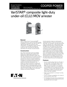 VariSTAR composite light-duty under-oil (CLU) MOV arrester COOPER POWER