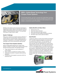 NEW—Visible Break Technology from Cooper Power Systems