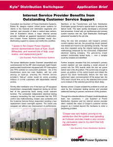 Internet Service Provider Benefits from Outstanding Customer Service Support Kyle Distribution Switchgear