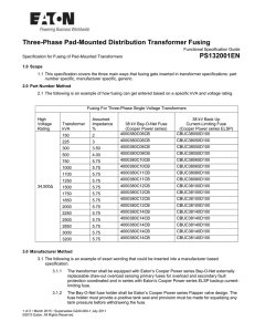 Three-Phase Pad-Mounted Distribution Transformer Fusing PS132001EN