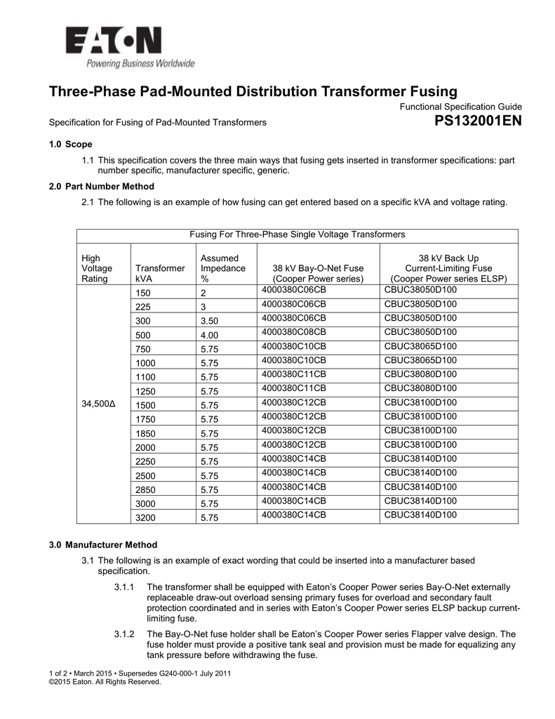 Transformer Kva Chart