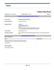 Safety Data Sheet 1. PRODUCT AND COMPANY IDENTIFICATION