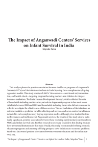 The Impact of Anganwadi Centers’ Services on Infant Survival in India
