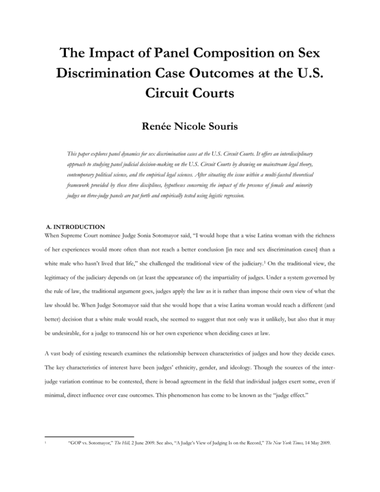 The Impact Of Panel Composition On Sex Circuit Courts 7880