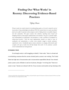 Finding Out ‘What Works’ in Reentry: Discovering Evidence-Based Practices