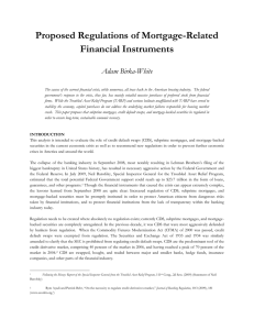 Proposed Regulations of Mortgage-Related Financial Instruments  Adam Birka-White