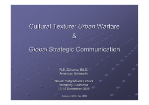 Cultural Texture: Warfare &amp; Strategic Communication