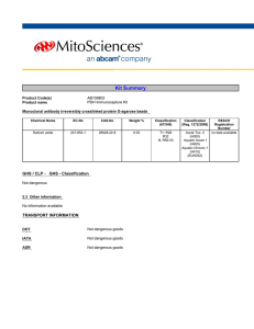 Kit Summary Product Code(s) Product name Monoclonal antibody irreversibly crosslinked protein G-agarose beads