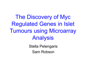 The Discovery of Myc Regulated Genes in Islet Tumours using Microarray Analysis