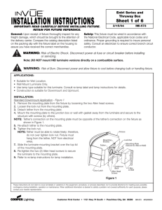 INSTALLATION INSTRUCTIONS Sheet 1 of 6 Entri Series and Thruway Box
