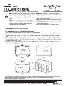 INSTALLATION INSTRUCTIONS Wal-Pak Wire Guard Sheet 1 of 1 2/10/10