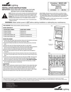 INSTALLATION INSTRUCTIONS Crosstour MAXX LED Replacement Driver