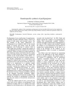 Enantiospecific synthesis of pacifigorgianes  A Srikrishna* &amp; Dattatraya H Dethe