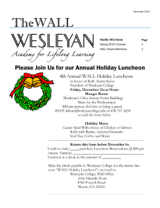 TheWALL Please Join Us for our Annual Holiday Luncheon Inside this Issue