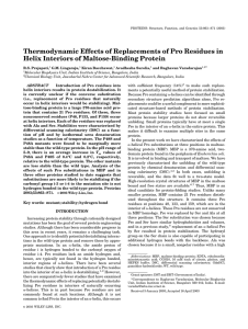 Thermodynamic Effects of Replacements of Pro Residues in