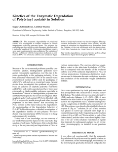 Kinetics of the Enzymatic Degradation of Poly(vinyl acetate) in Solution
