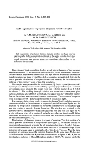 Self-organization of polymer dispersed nematic droplets