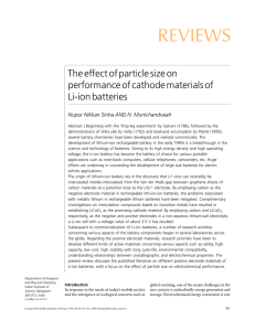 REVIEWS The effect of particle size on performance of cathode materials of