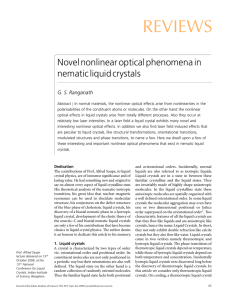 REVIEWS Novel nonlinear optical phenomena in nematic liquid crystals G. S. Ranganath